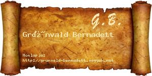Grünvald Bernadett névjegykártya