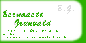 bernadett grunvald business card